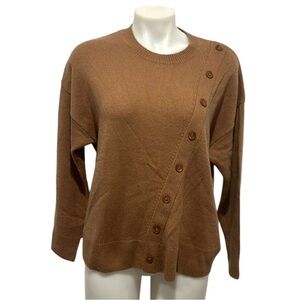 Summersalt The luxe cashmere blend button crewneck sweater size Medium